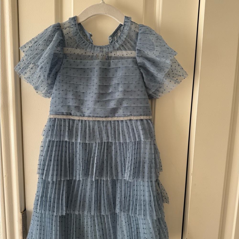 Blue Ruffled Kids Dress
